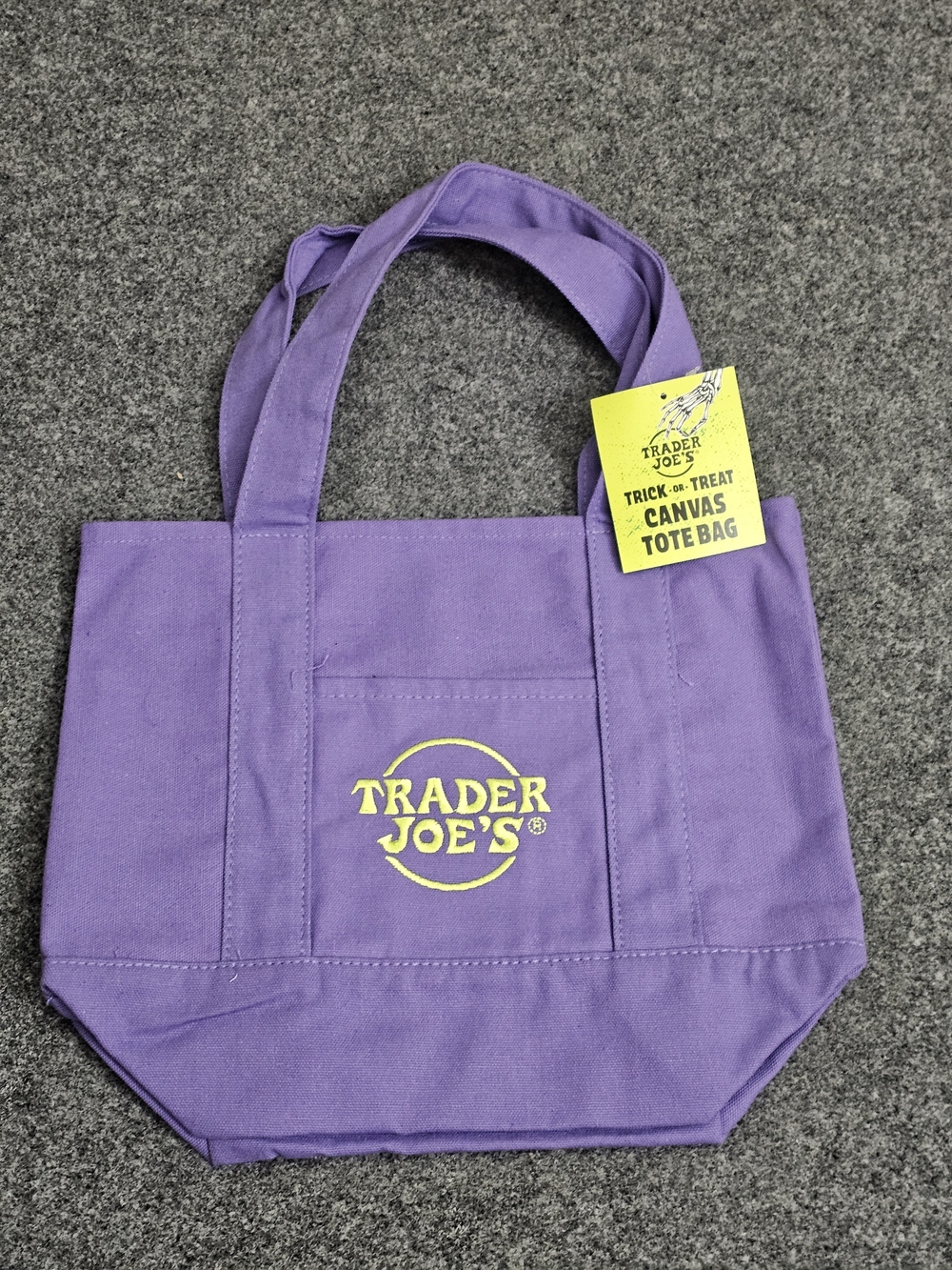 Trader Joes 2026 Halloween Mini Canvas Tote Bag Limited Edition New With Tags